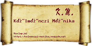 Kálmánczi Mónika névjegykártya